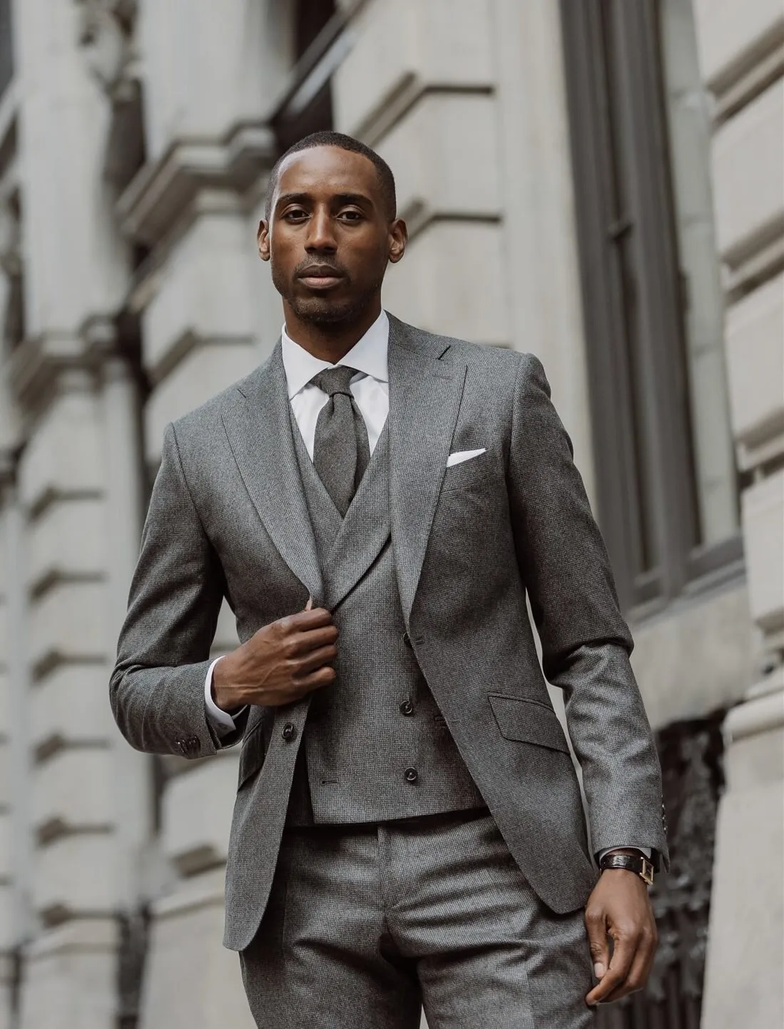 Grey flannel hotsell double breasted suit